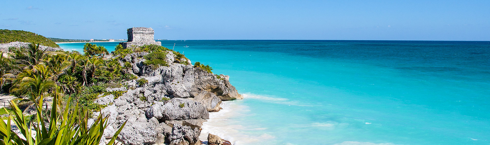 Beachfront ruins in Tulum