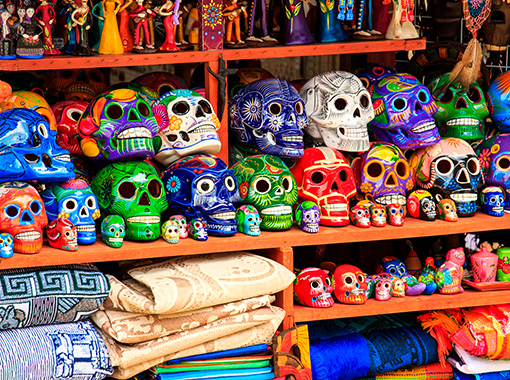 Mexican Handcrafted ceramis skulls shops