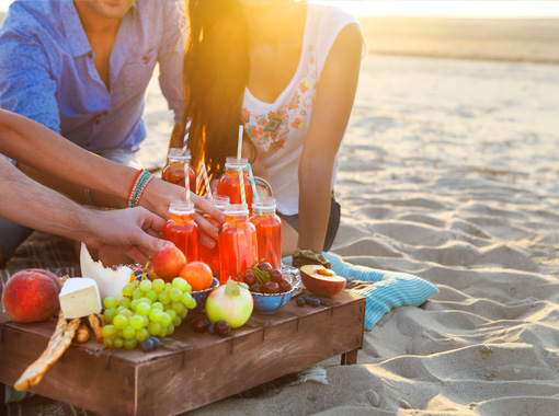 Couple enjoying the best amenities on the Labor Day